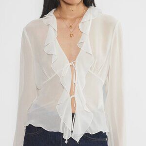 Aritzia Wilfred Frenchy Blouse in White